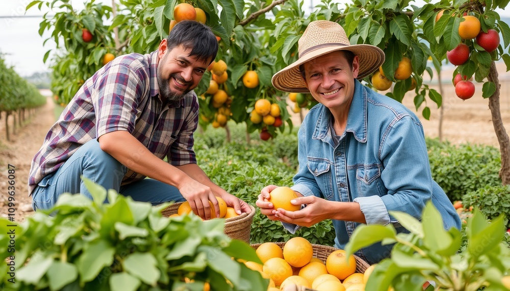 Fototapeta premium Photo of farmers harvesting fruit that looks fresh and healthy