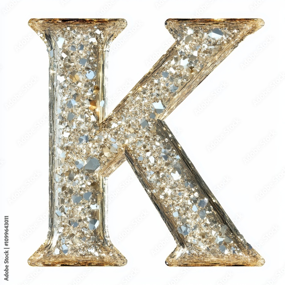 Fototapeta premium A sparkling, glittery letter 