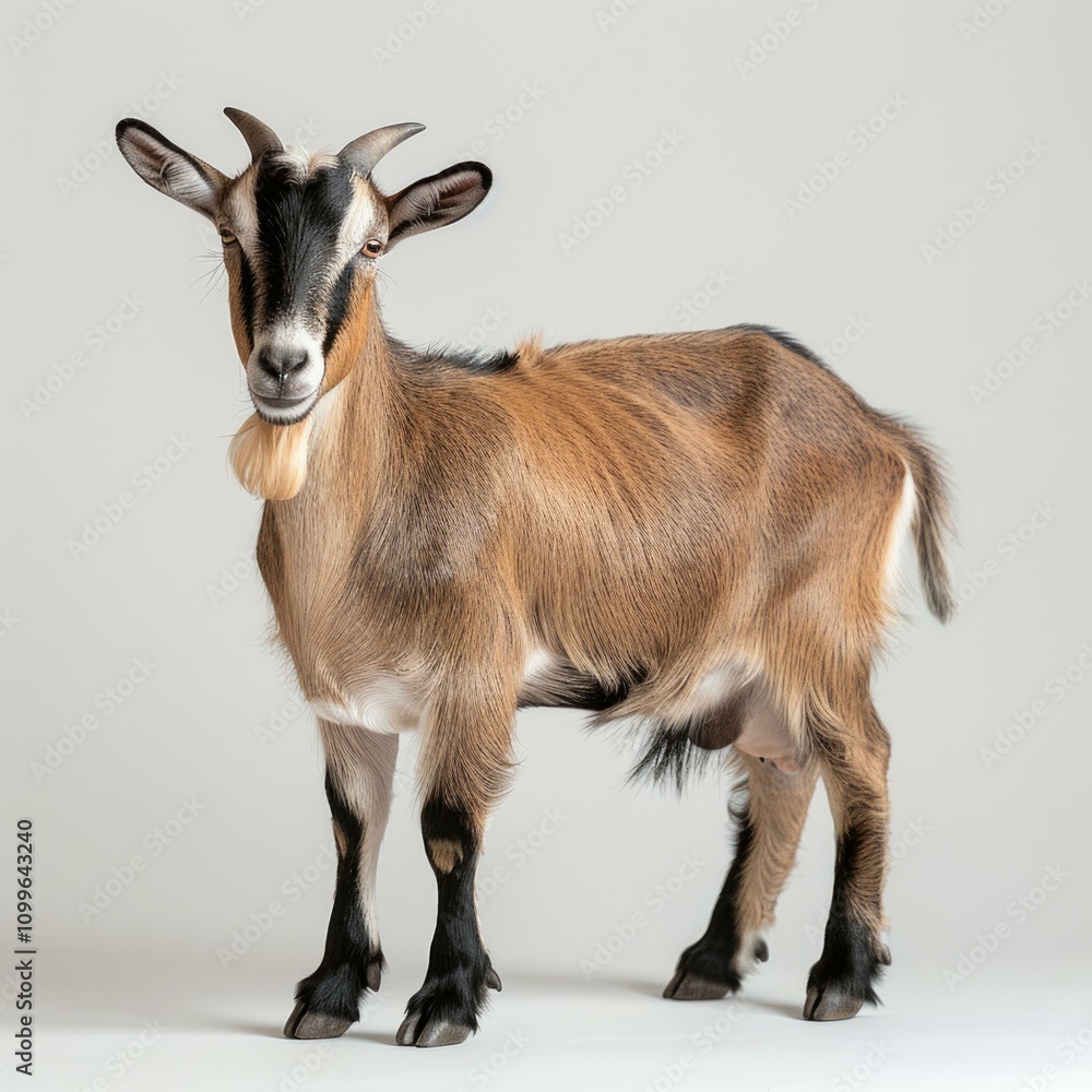 Obraz premium goat goat on white isolated background goat cattle animal cattle goat goat