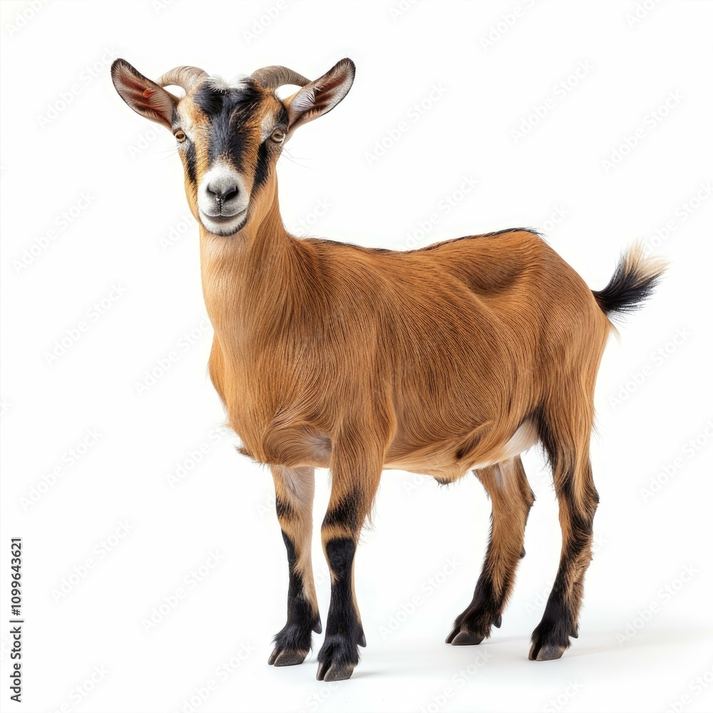 Obraz premium Goat standing up isolated on a white background Goat standing up isolated on a white background