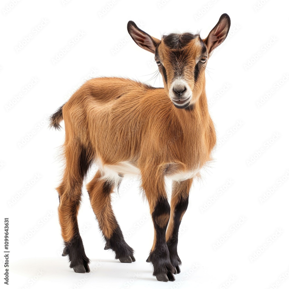 Obraz premium Goat standing up isolated on a white background Goat standing up isolated on a white background