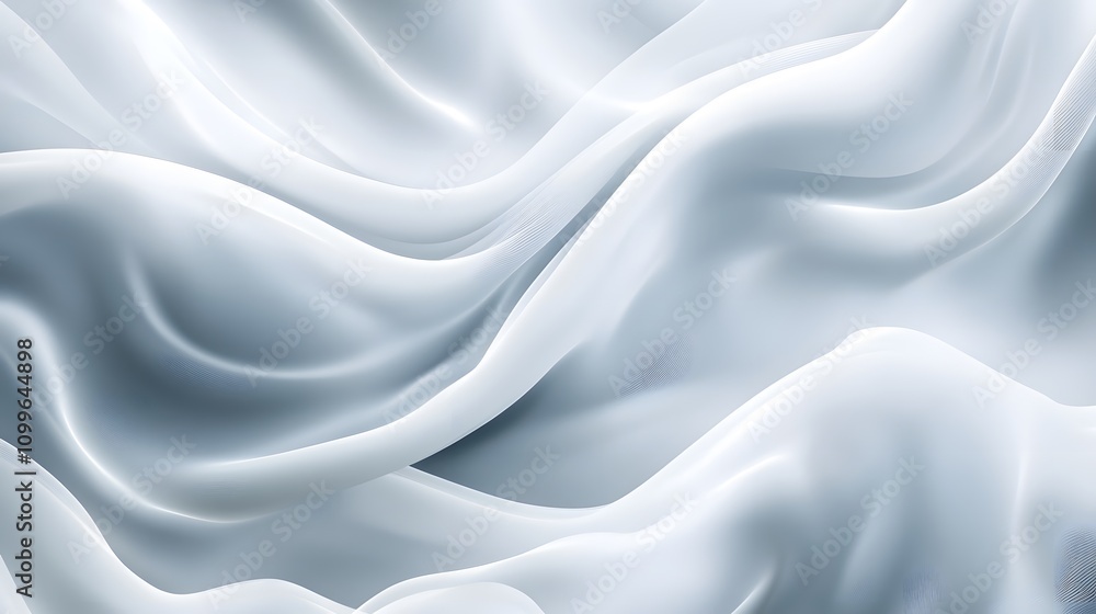 Obraz premium Abstract White Fabric Draped in Soft Waves