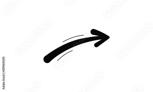 Hand drawn arrow. Flat style arrow symbol for website, logo,app, ui and design. Curved arrow icon png. Hand drawn arrow icon.	
