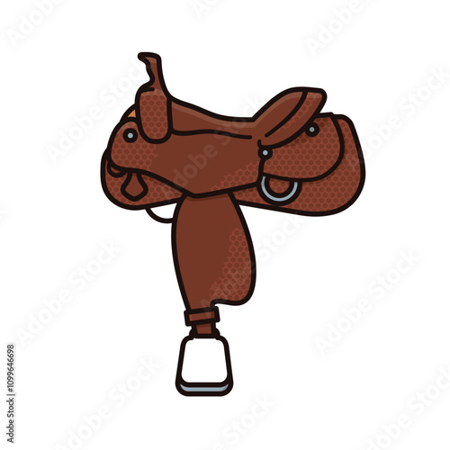 Western saddle isolated vector illustration for Go West Day