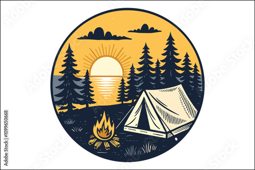 Forest Camp Tent on Stilts: Sunrise Adventure by the Lake"