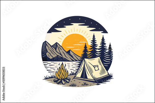 Forest Camp Tent on Stilts: Sunrise Adventure by the Lake"