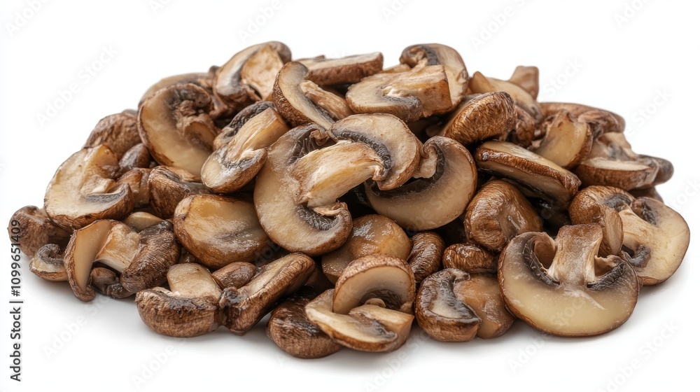 Obraz premium Close-up of Sliced Brown Mushrooms Ready for Cooking