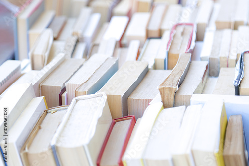 Books on display in the street of a second hand bookstore