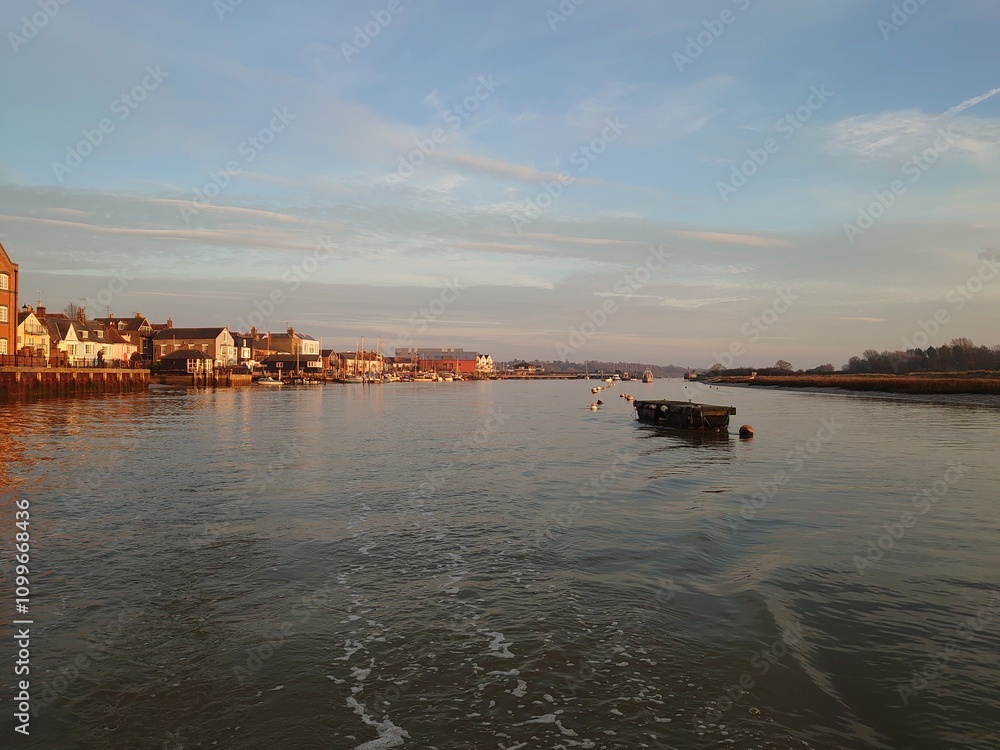 Fototapeta premium sunset over the river