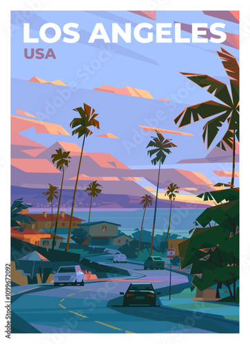 Relaxing atmosphere. Los Angeles, California, USA.