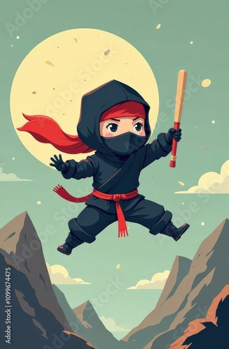 ninja with a stick, international ninja day photo