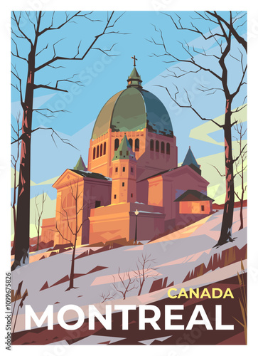 A spectacular view of the St. Joseph Oratory in the city of Montreal