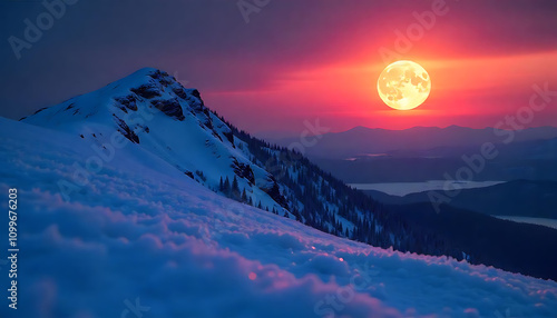 Frozen Ridge Moon Rising