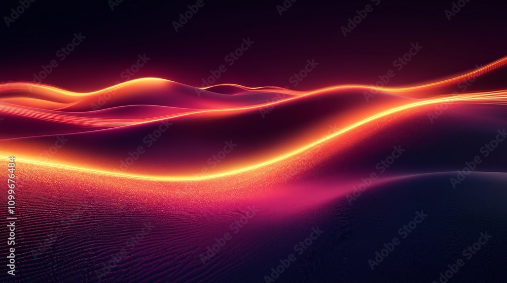 Obraz premium Abstract Glowing Waves with Red and Orange Colors