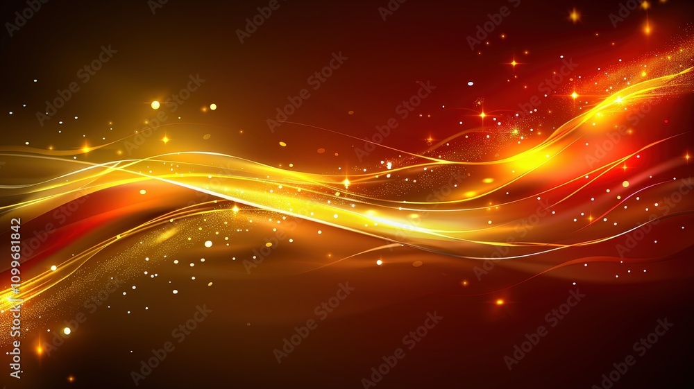 Fototapeta premium Dynamic golden waves creating vibrant patterns in abstract digital art artistic environment conceptual viewpoint for visual impact