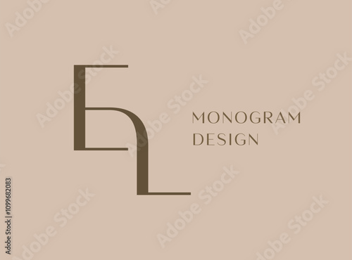 EL letter logo icon design. Classic style luxury initials monogram.