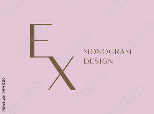 EX letter logo icon design. Classic style luxury initials monogram.