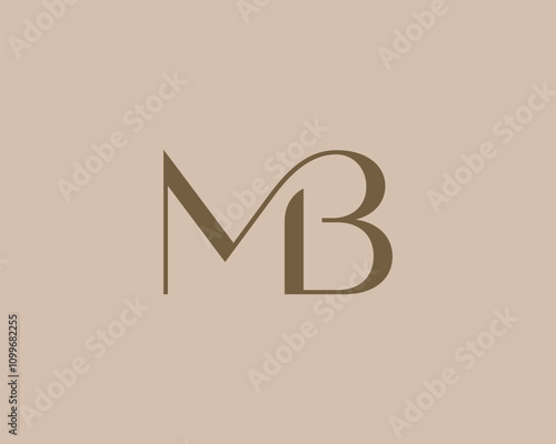 MB letter logo icon design. Classic style luxury initials monogram.