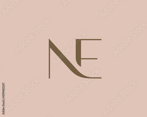 NE letter logo icon design. Classic style luxury initials monogram.