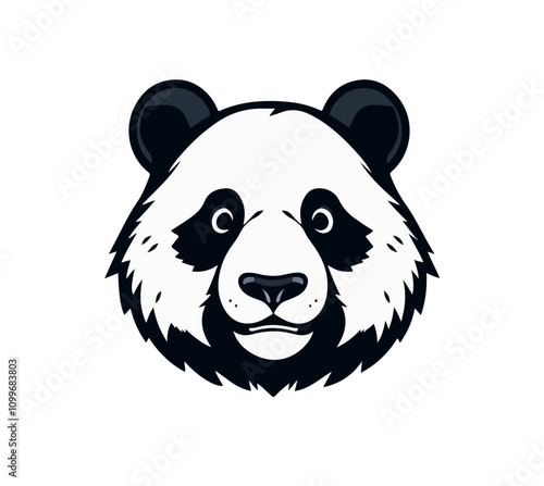 Panda Bear vector logo. Icon of Bear vector illustration, Bear logo, Face Mascot Logo on white background vector, Grizzly logo