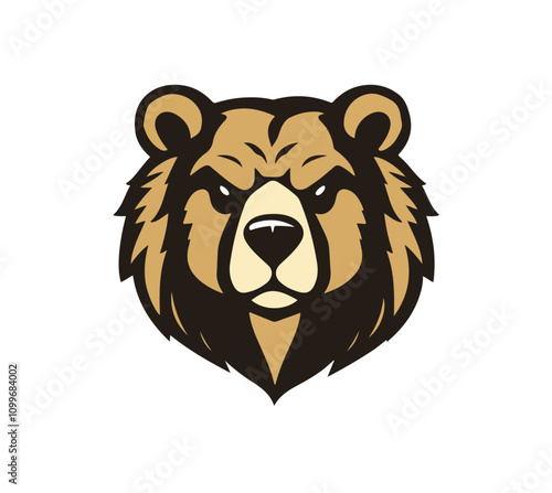 Black Bear vector logo. Icon of Bear vector illustration, Bear logo, Face Mascot Logo on white background vector, Grizzly logo