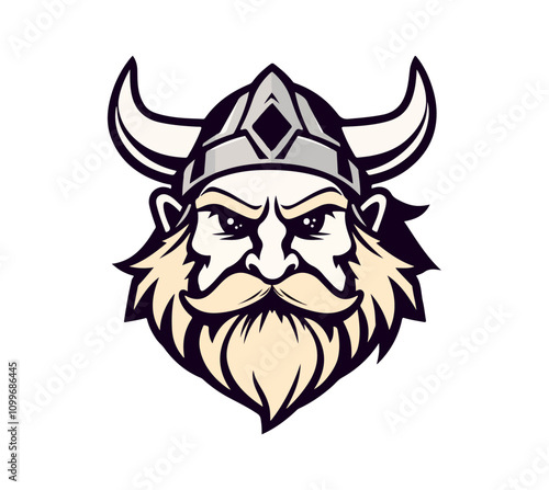 Viking logo, Face Viking Mascot Logo on white background vector