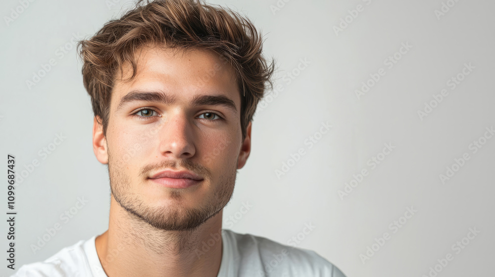 Fototapeta premium Portrait of a handsome young man with casual hairstyle