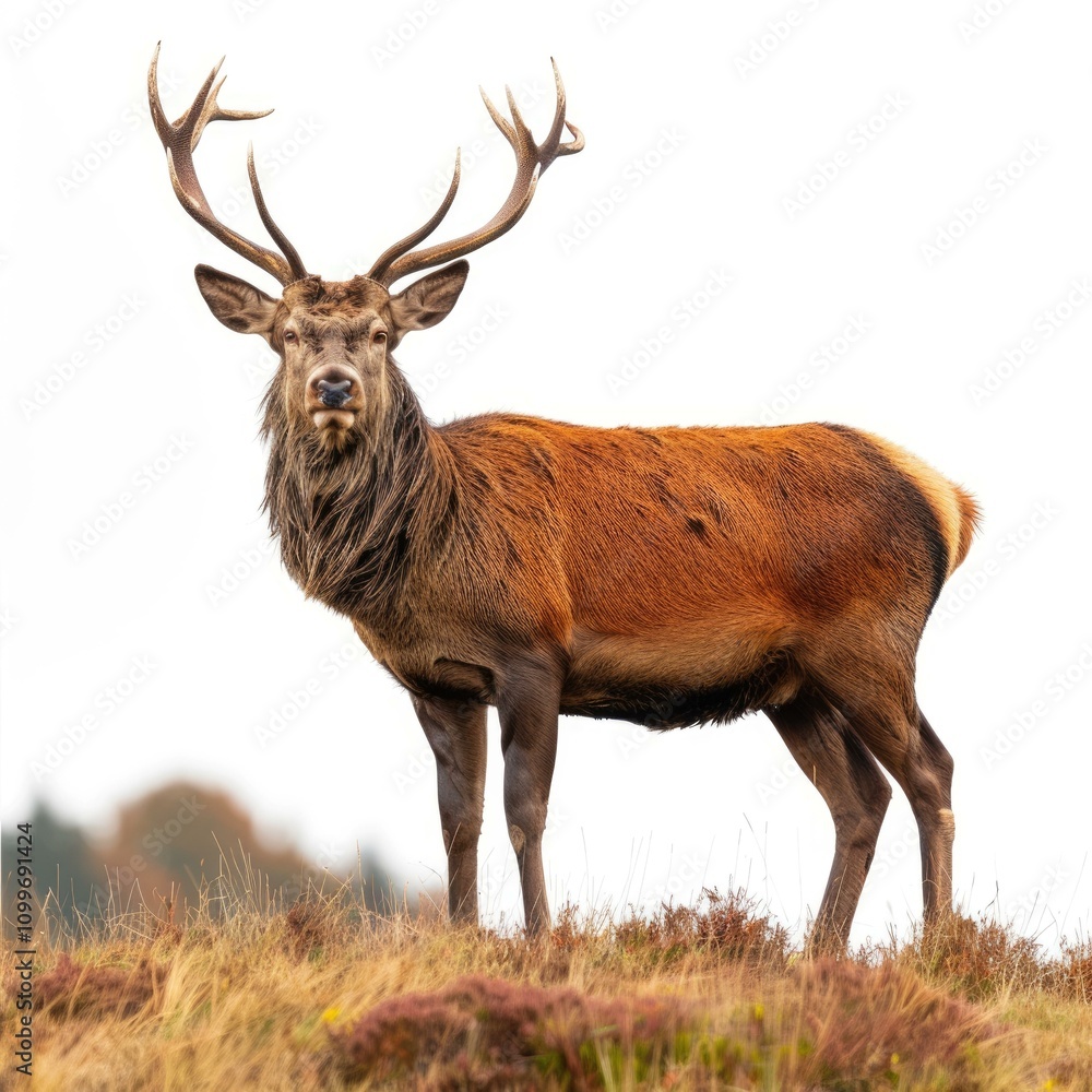 Fototapeta premium Male stag in meadow.