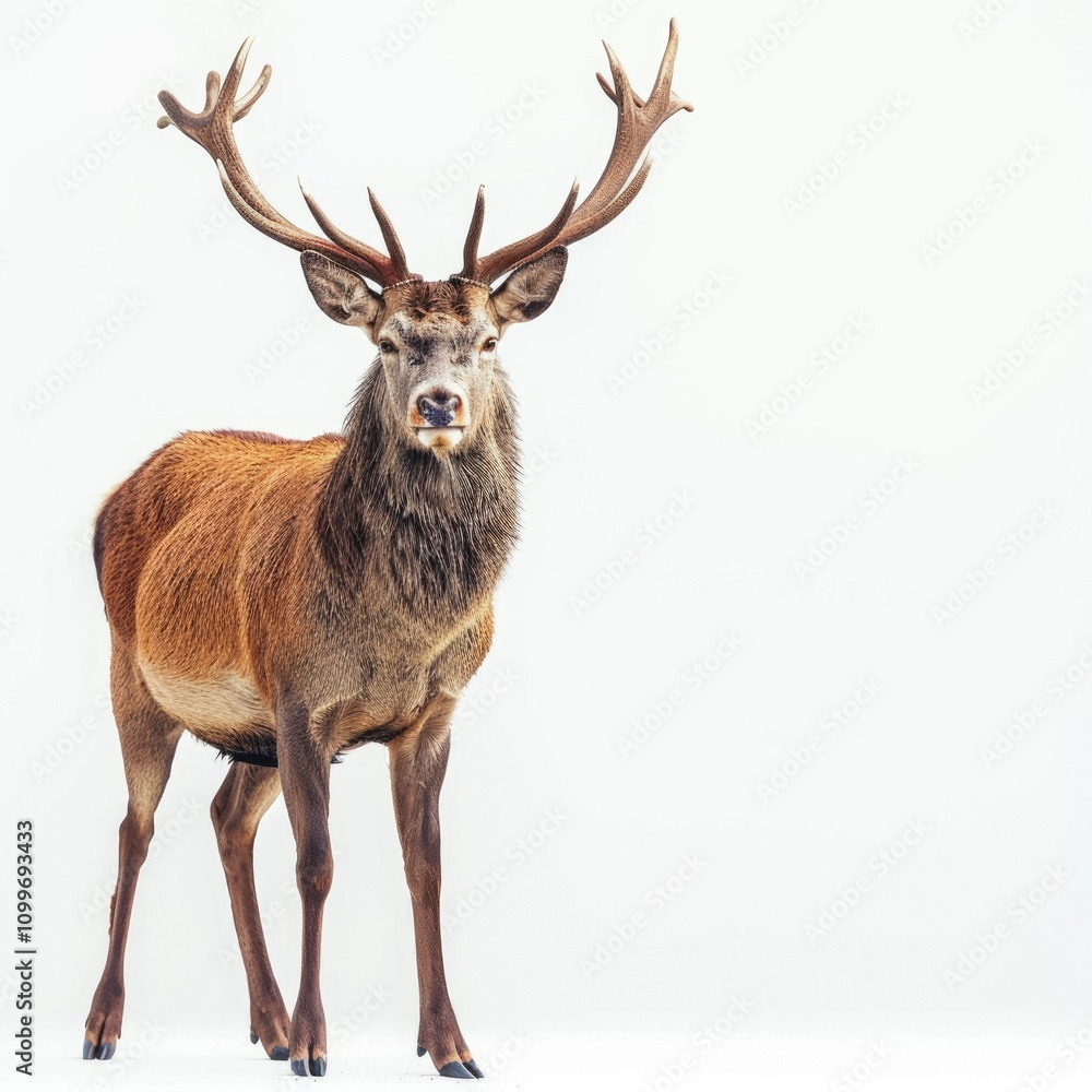 Obraz premium Red deer on clean white background Red deer on clean white background