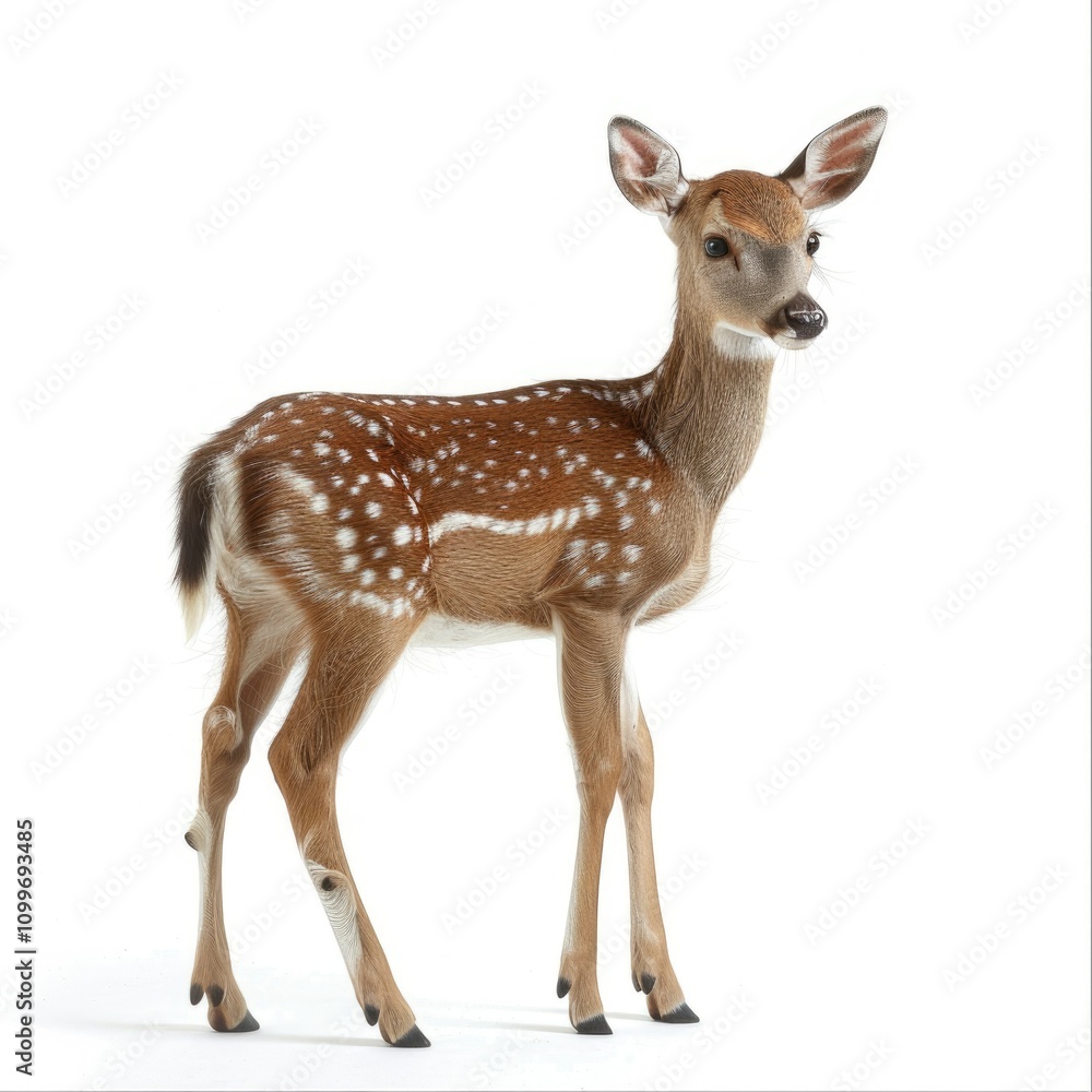 Fototapeta premium Spotted deer isolated on white background include clipping path deer isolated on white background