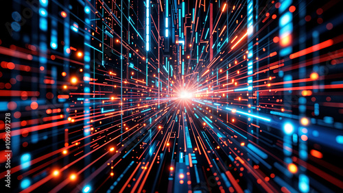 Wallpaper Mural Abstract digital circuits interface background. Generative AI Torontodigital.ca