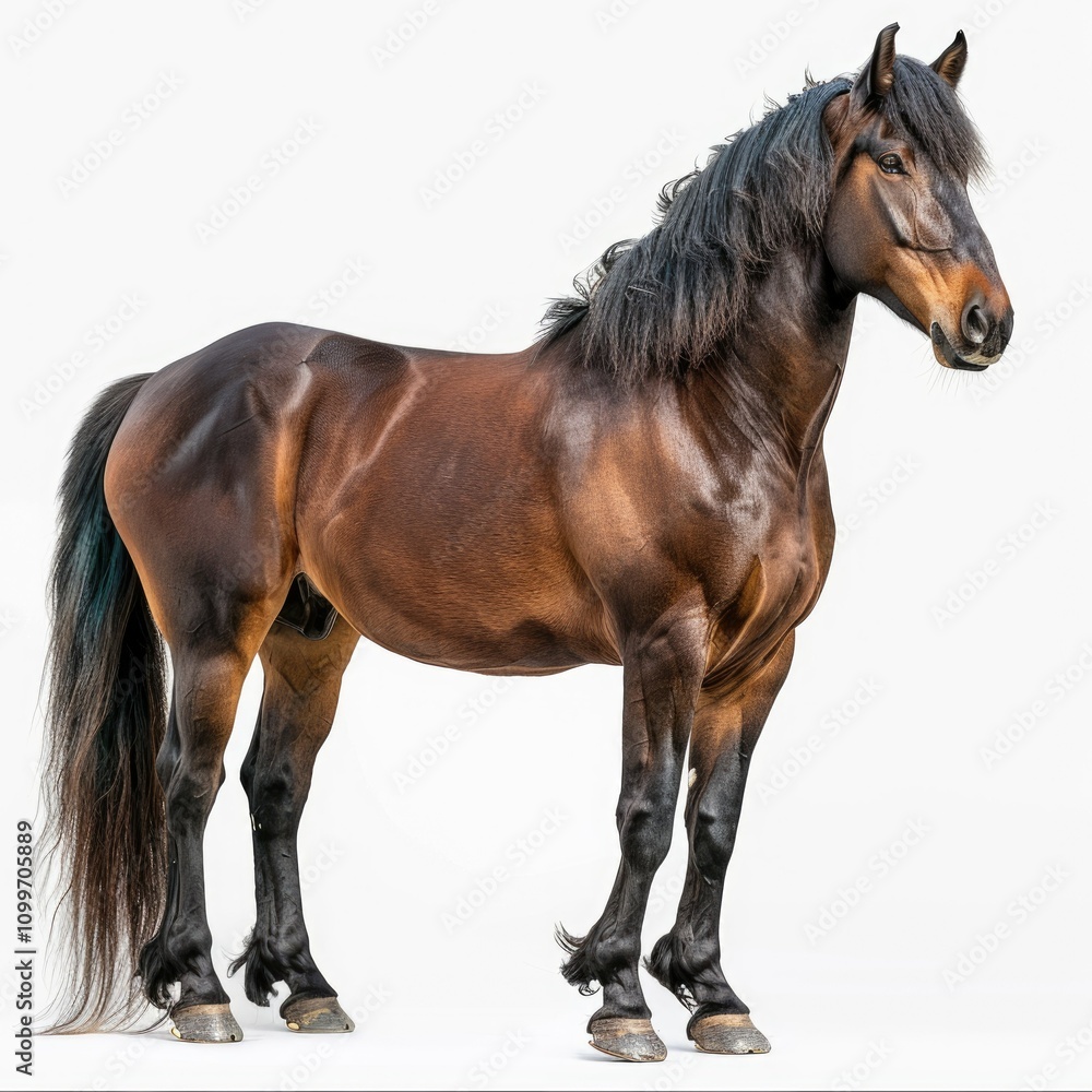 Obraz premium Belgian Heavy Horse Brabancon 11 years old white background.