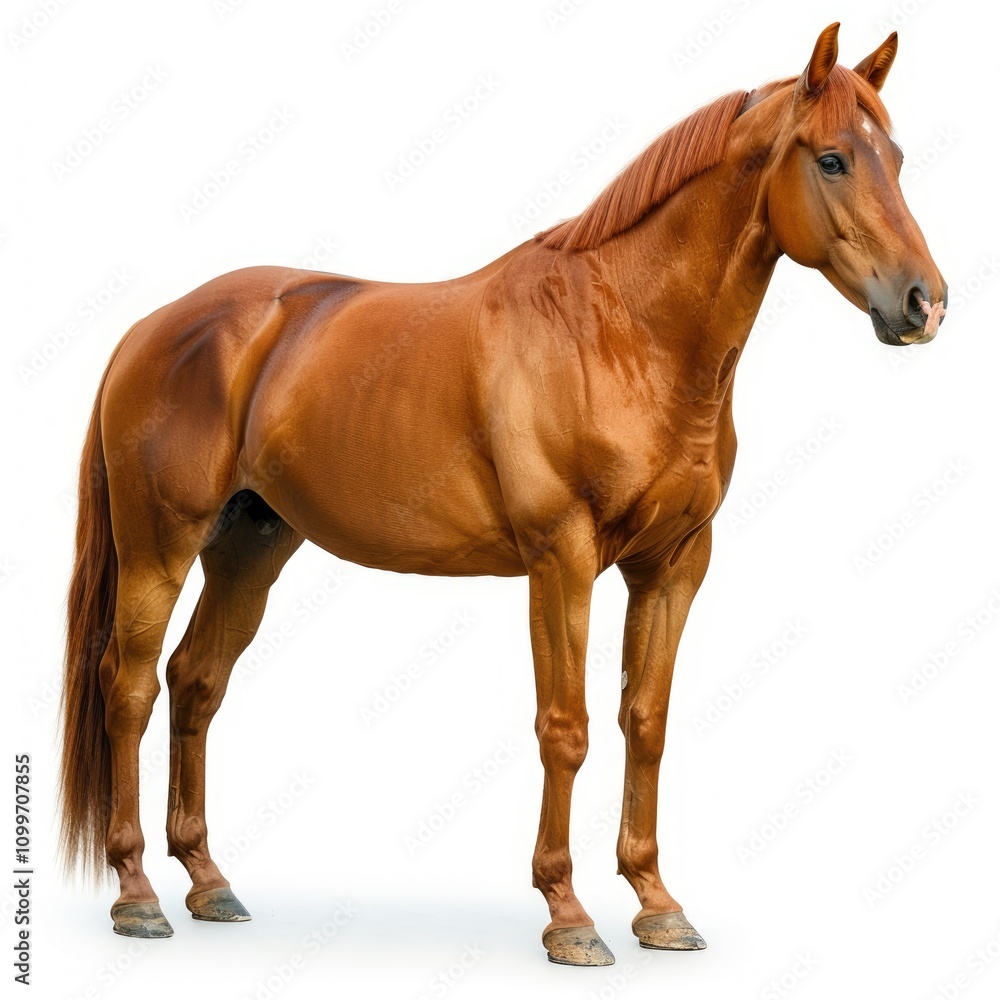 Fototapeta premium chestnut horse in studio setting horse