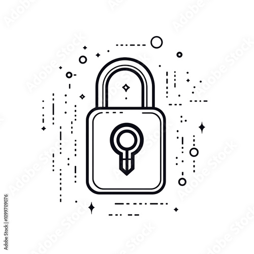 Illustration of a padlock symbolizing security and data protection, ideal for technology and privacy concepts. photo