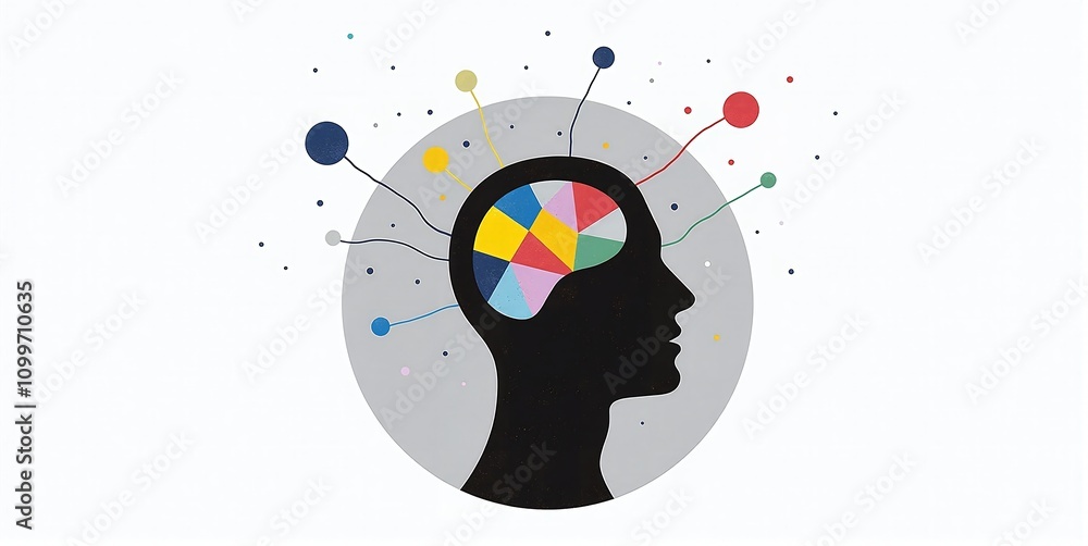 Obraz premium A vibrant mind bursts with creativity, imagination flowing freely, shaping ideas into unique visions and innovative concepts