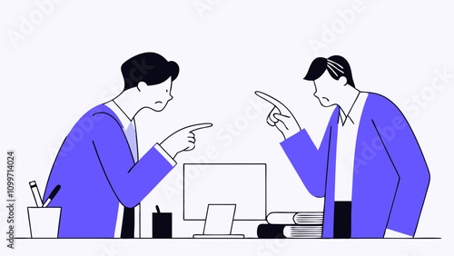 Two coworkers arguing in the office