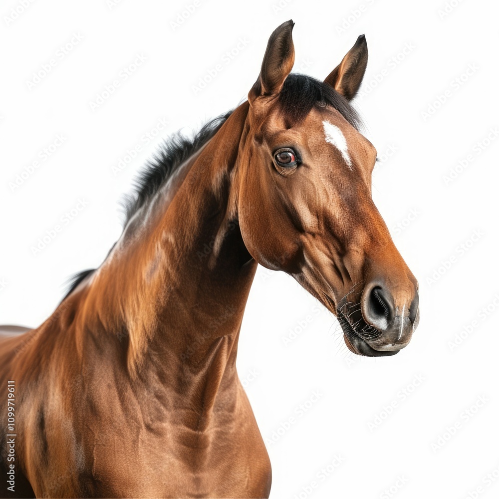 Fototapeta premium Portrait of chestnut horse horse