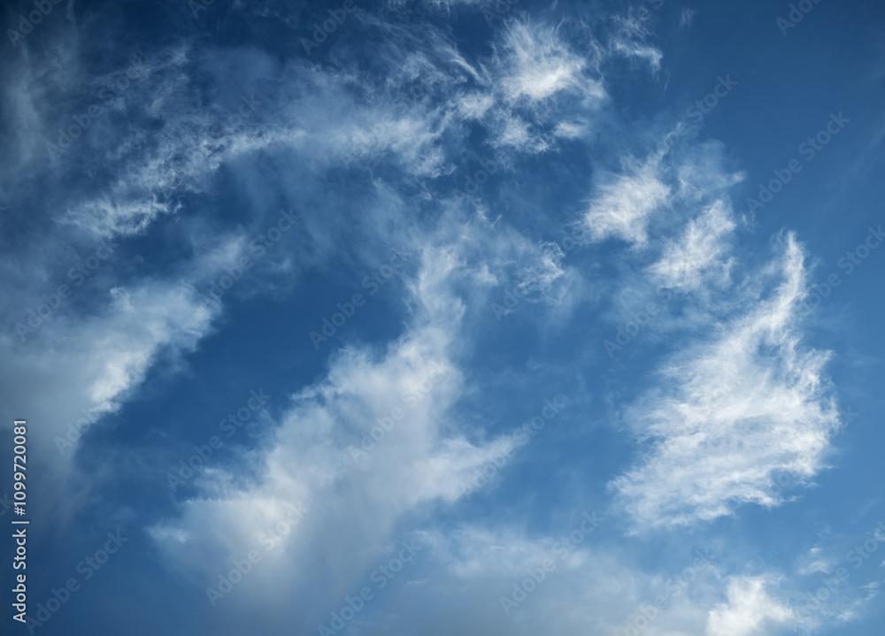 Fototapeta premium Beautiful dramatic sky with white clouds.