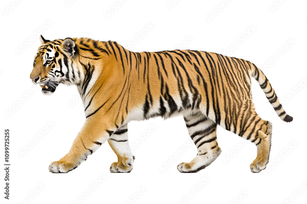 Obraz premium a tiger walking on a white background