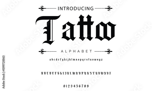 Busied Vintage tattoo font. Font for the tattoo studio logos, alcohol branding, and many others in retro style.