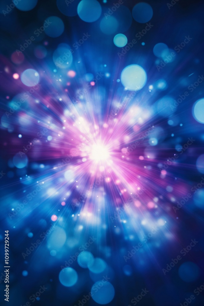 Obraz premium Abstract shining blue and pink glitter lights background. Circle blurred bokeh. Festive romantic backdrop for Christmas, New Year, Women's Day, Mother's Day, birthday, wedding, holiday or event