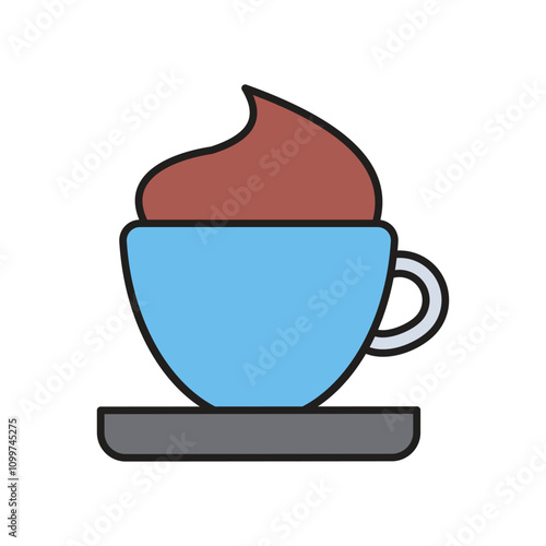 coffee  color line icon with white background vector stock illustration