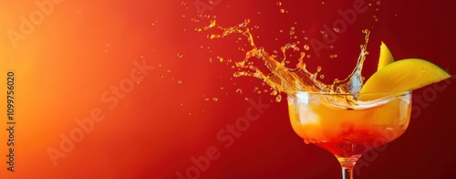 Mango Tango: A vibrant, refreshing cocktail with a splash of mango. Perfect for a summer party or a tropical getaway.  photo