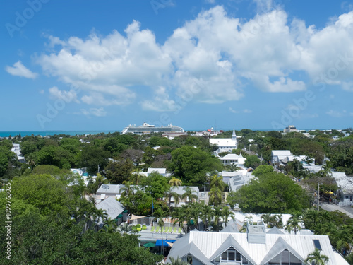 Aerial view of Kew West panorama from Key West Lighthouse. Key West is a city in and the county seat of Monroe County, Florida, United States.