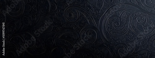 Wallpaper Mural A black background with subtle paisley patterns in gray, creating an elegant and sophisticated design for phone wallpaper Torontodigital.ca