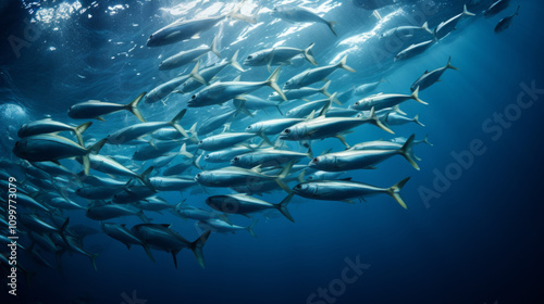 Coral in the sea, fish background