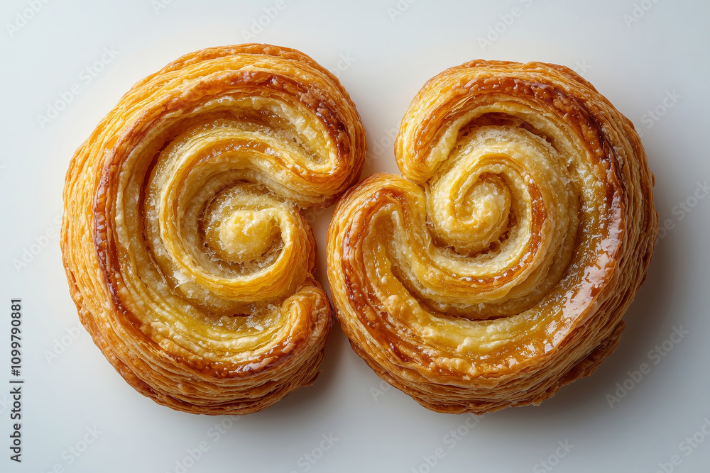 Obraz premium Delightful puff pastry cookies evoke sweetness and richness of French baking