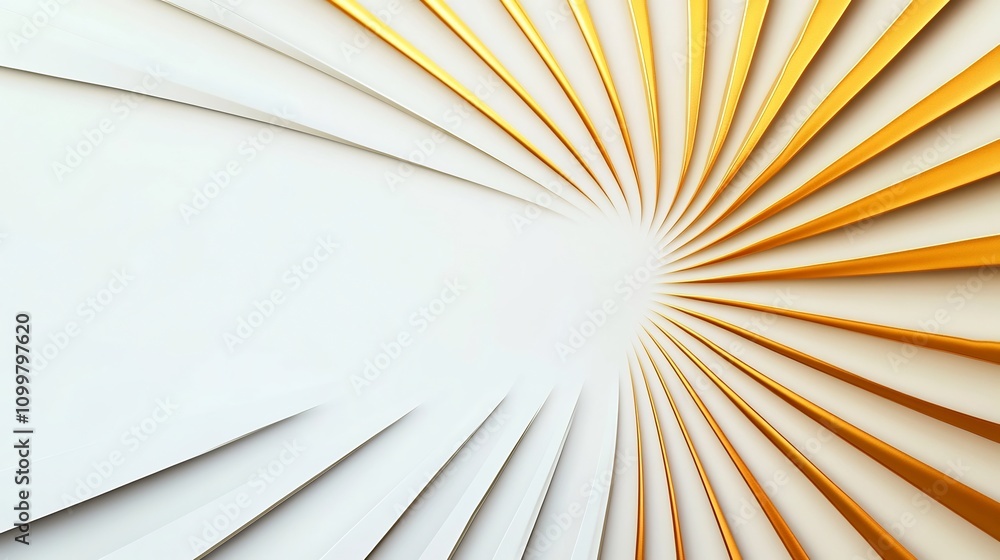Obraz premium Elegant Modern White and Gold Gradient Background Radiating Luminous Rays