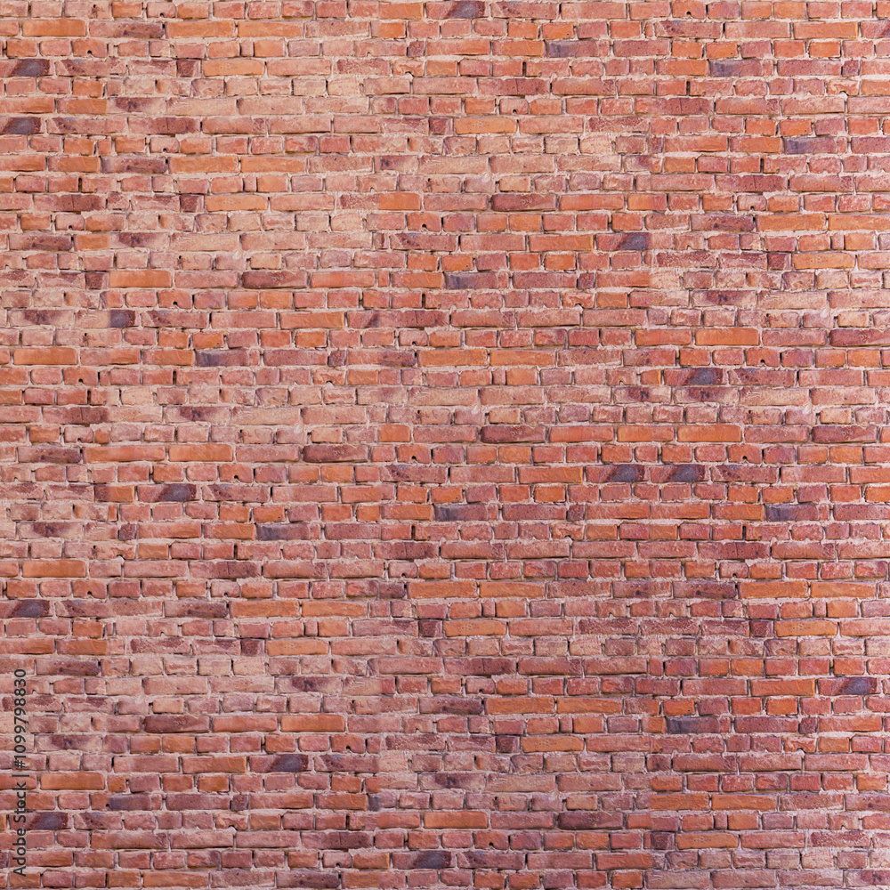 Naklejka premium Red brick wall grunge texture wallpaper. Red brick wall pattern background 3d render with copy space