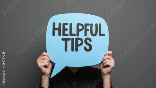 Plakat Helpful Tips, Tips Visual Concept. Social Media Background.